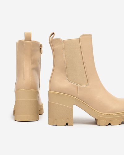 Royalfashion Bottes à talon aiguille Atherta marron clair pour femme