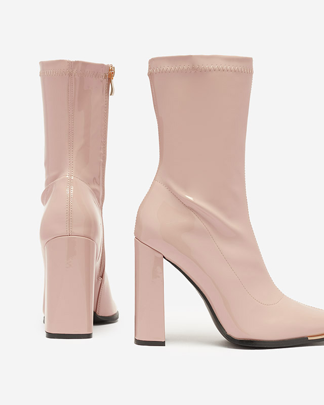 Bottes laquées rose clair pour femmes sur le poteau Rekila - Footwear