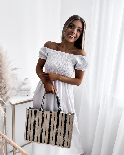 Robe longue blanche pour femme a'la hiszpanka- Vêtements
