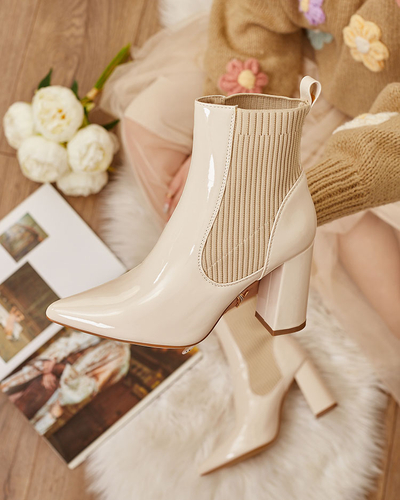 Royalfashion Bottes à talon aiguille Lady Jeny pour femme en blanc