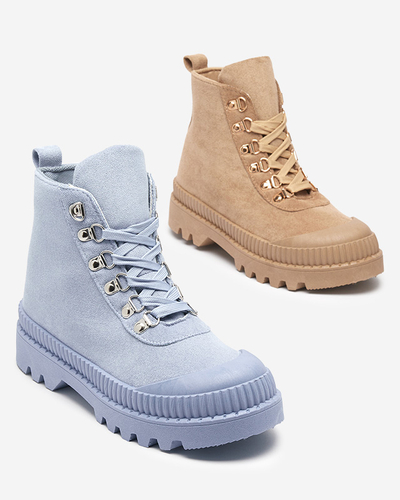 Bottines à lacets femme marron clair a'la trappers Neridas - Chaussures