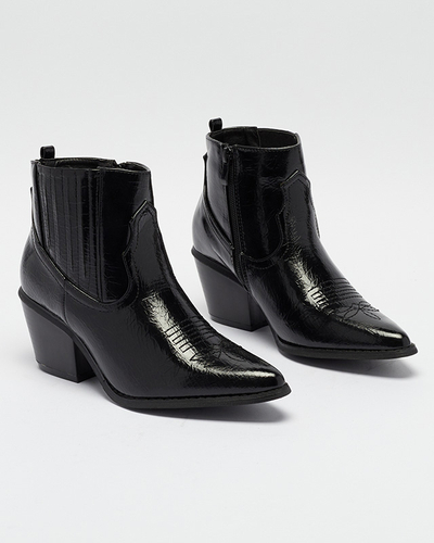 Santiags en cuir écologique noir sur tige basse Subin - Footwear