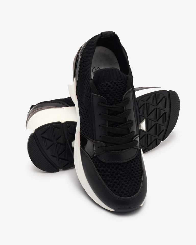 Chaussures de sport à talon pour femmes, noires Ezetta- Footwear