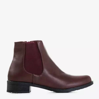 OUTLET Chelsea boots femme bordeaux à talons plats Timea - Chaussures