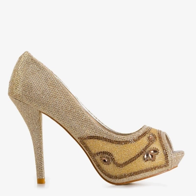 Escarpins femme dorés avec ornements Maniza - Footwear