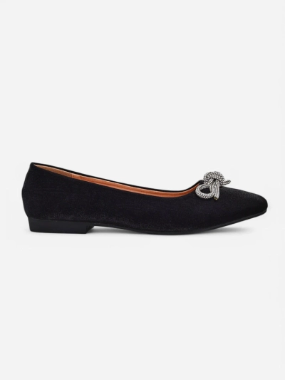 Royalfashion Ballerines pour femmes avec un nœud et brillance Ofenal