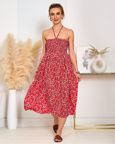 Royalfashion Robe imprimée longueur genou pour femme