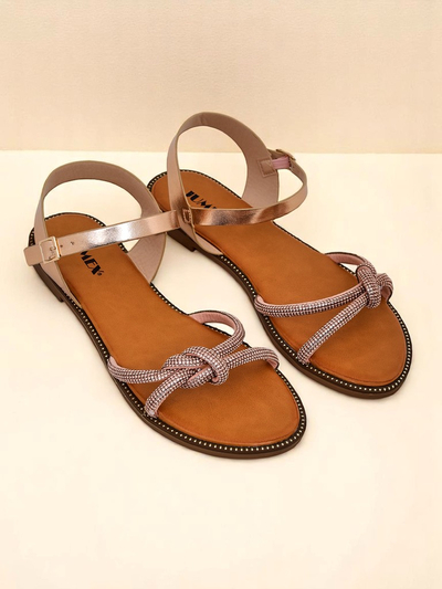 Royalfashion Sandales pour femmes avec strass décoratifs Bella Shine