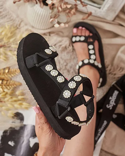 Royalfashion Sandales de sport à semelle plate pour femmes