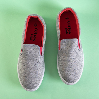 Slip-on matelassé gris pour femme avec empiècements fuchsia Weridia - Footwear