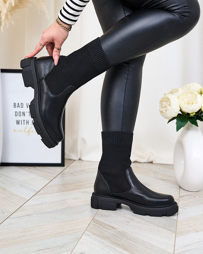 Royalfashion Bottes noires pour femmes avec maille Xandra