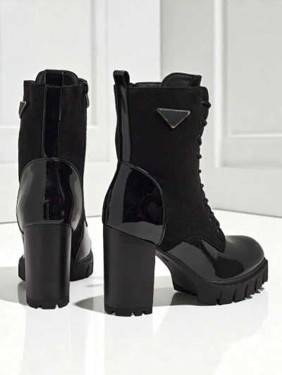 Bottines femme en éco-daim à talons épais Event Bramble