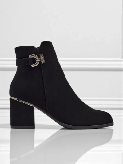 Bottines femme en cuir écologique à talons épais Ruvina