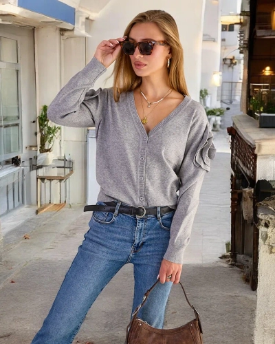 Royalfashion Pull femme déboutonné