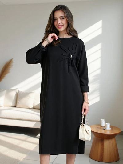 Robe midi femme Royalfashion en tissu surdimensionné avec fleur