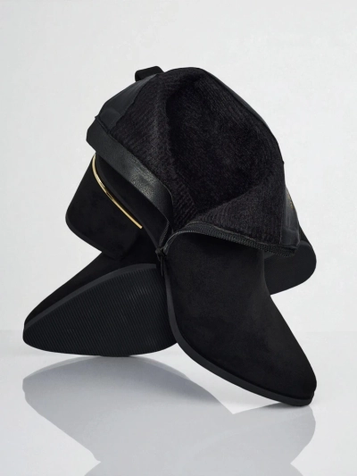 Bottines femme en daim écologique à talon bloc Calyssa