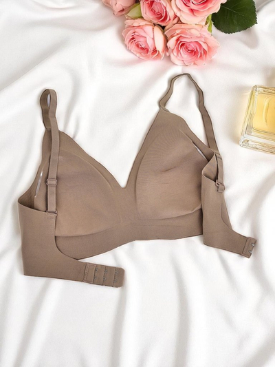 Royalfashion Soutien-gorge femme à découpe laser avec coussinets amovibles Invisible Touch