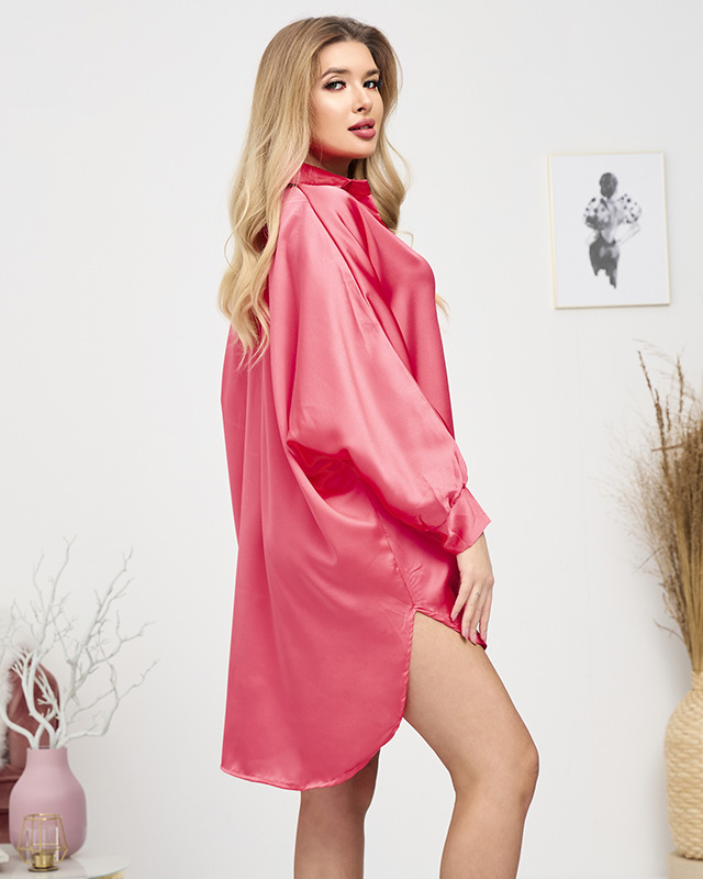 Tunique corail type chemise pour femme- Vêtements