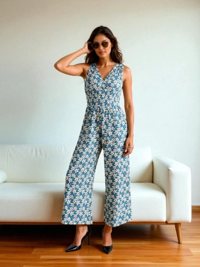 Royalfashion Combinaison longue imprimée pour femme