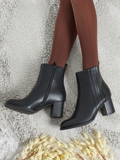 Bottines femme en cuir écologique à talon bloc Nerelle