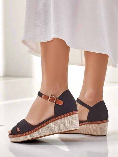 Royalfashion Sandales compensées pour femmes Terrific