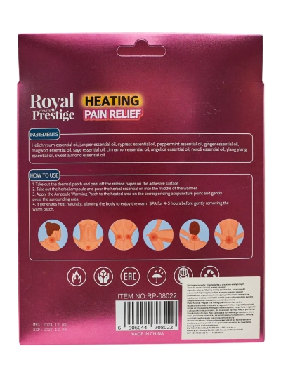 Patchs chauffants naturels pour le soulagement de la douleur - 5 pièces
