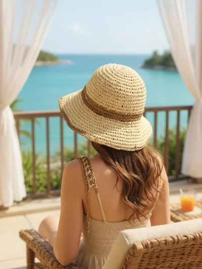 Royalfashion Chapeau de paille pour femme Sun Bloom