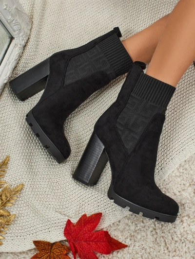 Bottines femme en daim écologique à talon Vansoria