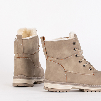 Boots femme beige mat Misqa- Footwear