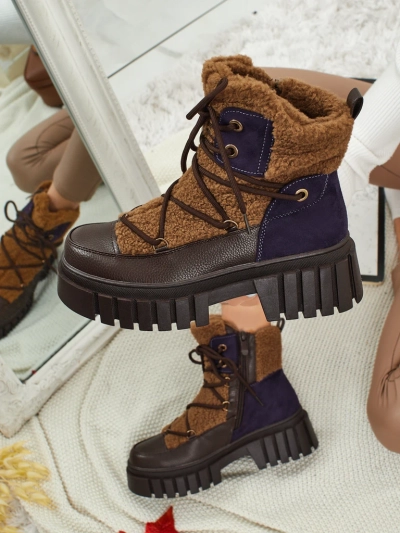 Bottines worker pour femmes avec fourrure Cindora