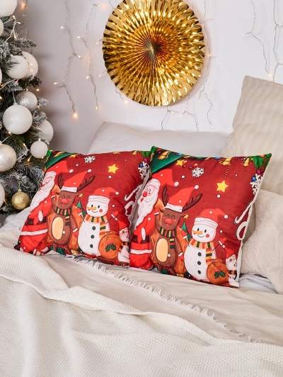 Royalfashion Housse de coussin décorative de Noël