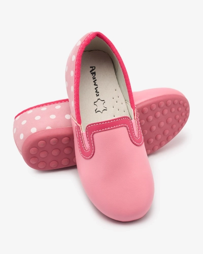 Demi chaussures pour filles en cuir écologique avec imprimé pois Rellme- Footwear