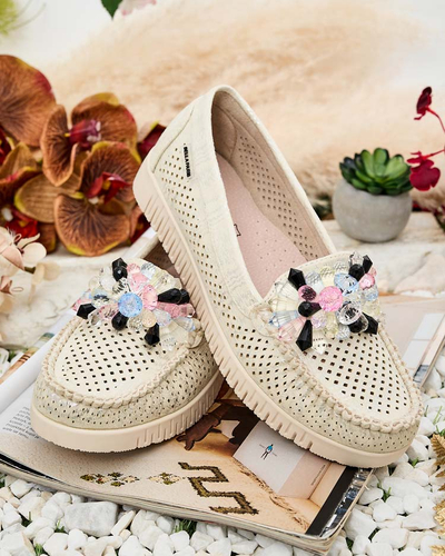 Royalfashion Mocassins ajourés perlés pour femme Nasfali