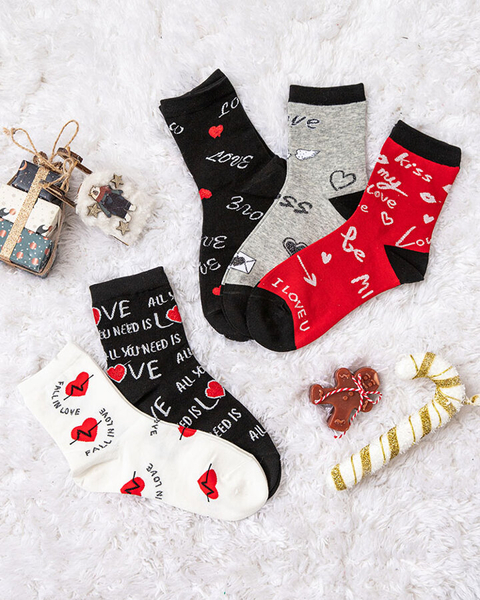 Royalfashion Lot de chaussettes longues pour femme LOVE 5/pack