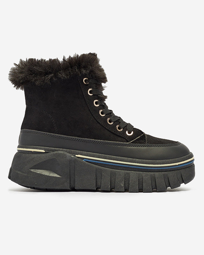 Bottes de neige noires à plateforme et à lacets pour femmes Neatesa - Footwear