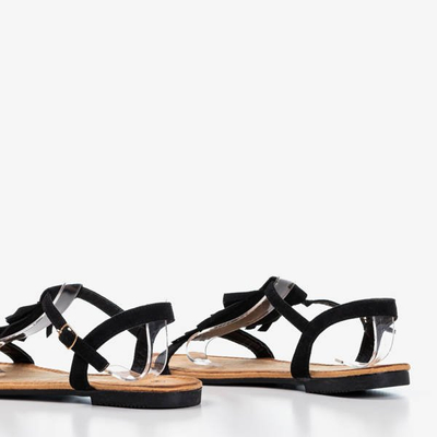 Sandales noires avec franges Milirita - Chaussures 1