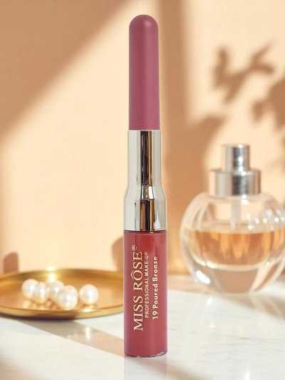 Rouge à lèvres liquide et crayon à lèvres 2-en-1 Crème Rose