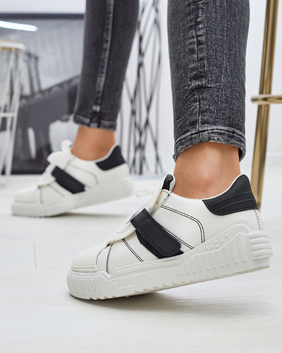Chaussures de sport pour femmes, noires et blanches, avec empiècements en caoutchouc Inika - Footwear