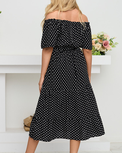 Robe noire à pois femme - Vêtements