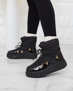 Royalfashion Bottes de neige à enfiler pour femme en noir Dabenda