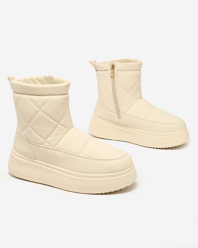 Royalfashion Beige bottes pour femmes a'la bottes de neige Kacecica
