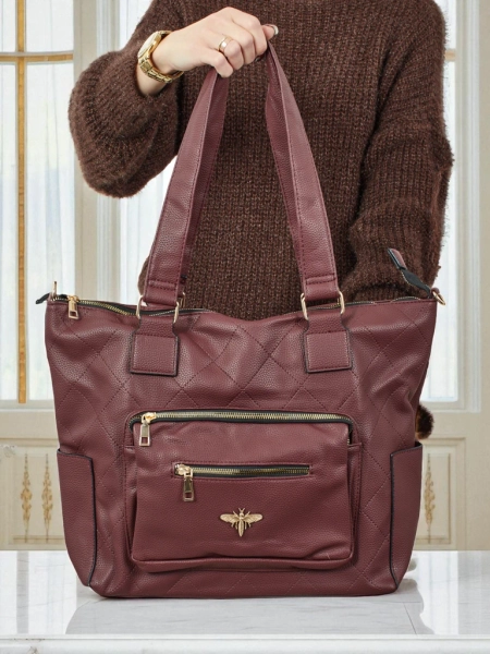 Sac à main shopper pour femme en cuir écologique matelassé Marvaya