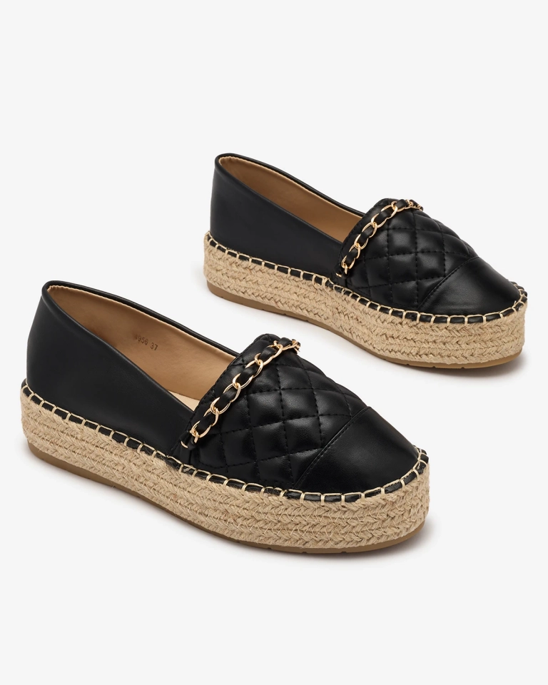 Espadrilles compensées pour femmes en noir Liggos- Footwear