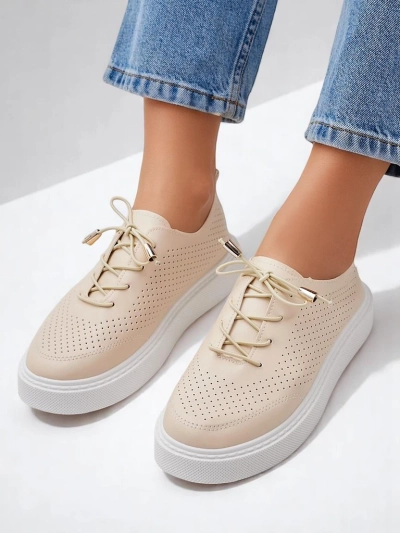 Royalfashion Chaussures de sport à lacets perforées pour femmes Vaned