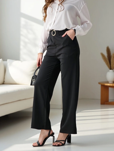 Pantalons larges pour femmes Royalfashion avec une boucle décorative