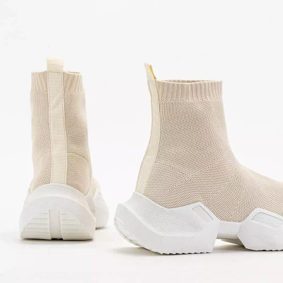 OUTLET Chaussures de sport hautes femme beiges Gohi - Footwear