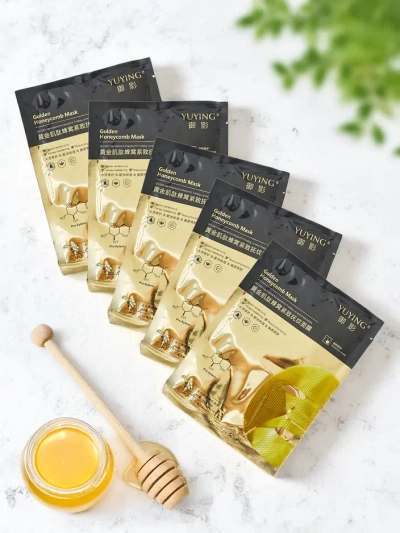 Masque en feuille dorée avec structure en nid d'abeille 28g