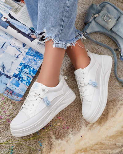 Baskets à plateforme blanches avec porte-clés Street Spirit