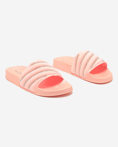 OUTLET Chaussons femme rose clair avec zircons cubiques Erikis - Footwear