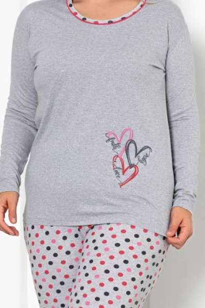 Royalfashion Pyjama Femme en Coton 2 Pièces à Pois TAILLE PLUS